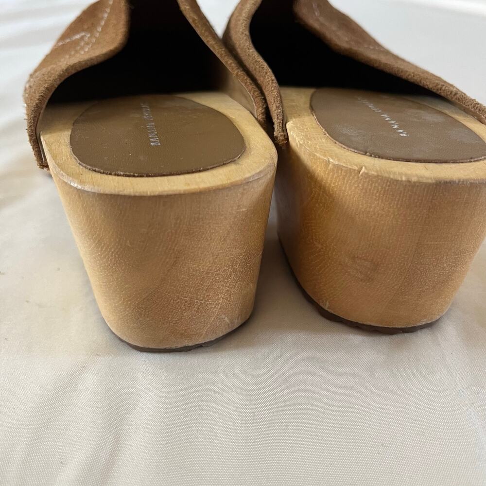 Banana Republic Leather Clogs Sz 6.5 Boho Lagenlook Casual Western - Picture 5 of 7